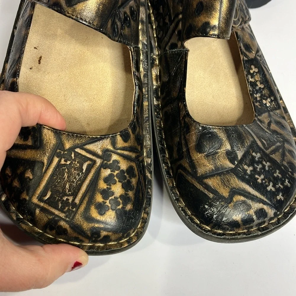 Alegria Paloma poker face mary Jane comfort Shoes gold black size‎ 37